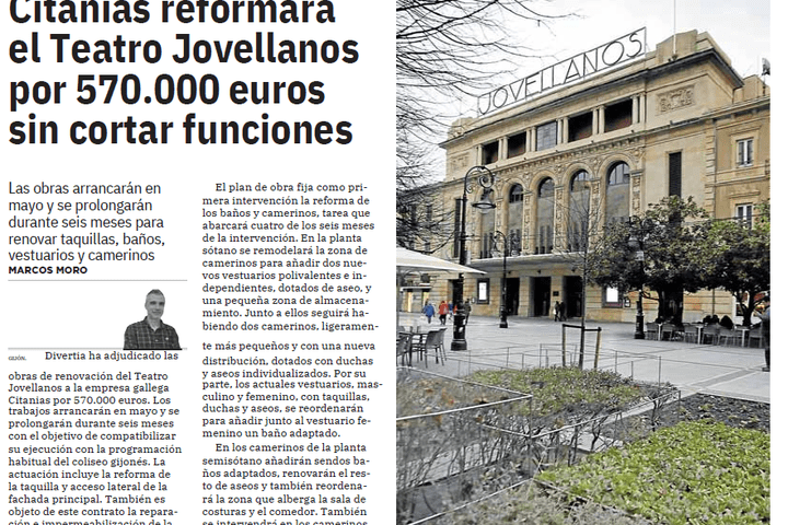Citanias reformará el Teatro Jovellanos por 570.000 euros sin cortar funciones