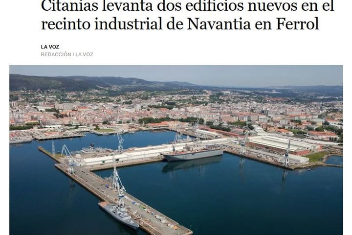 Citanias levanta dos edificios nuevos en el recinto industrial de Navantia en Ferrol