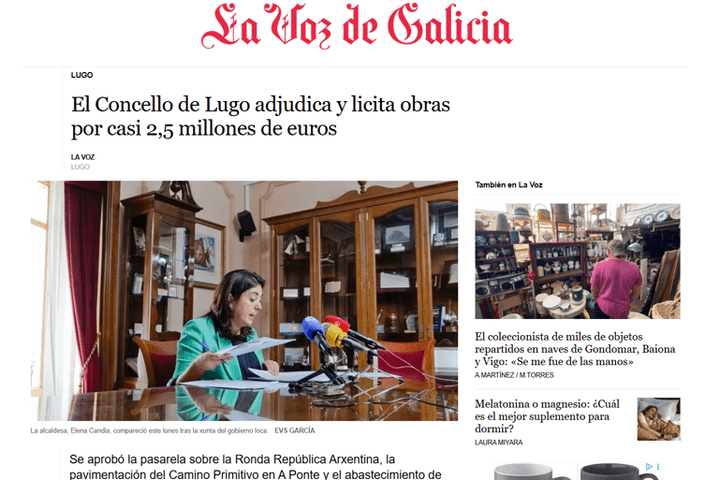 El Concello de Lugo adjudica y licita obras por casi 2,5 millones de euros